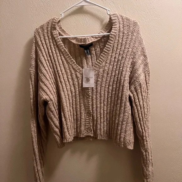 Forever 21 Women's Cream Cardigan Sweater - Picture 1 of 4